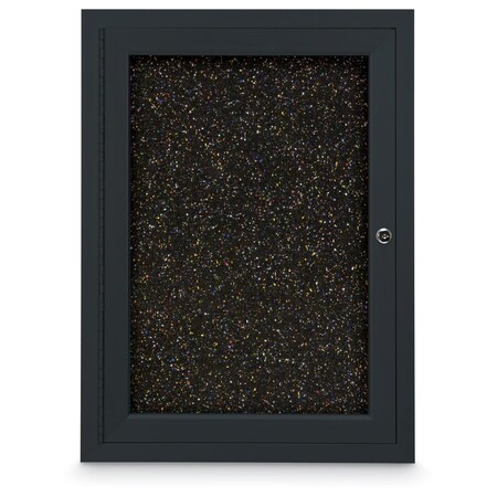 United Visual Products Sliding Door Indoor Enclosed Corkboard, 7 UV9027ACS-WHITE-SURF